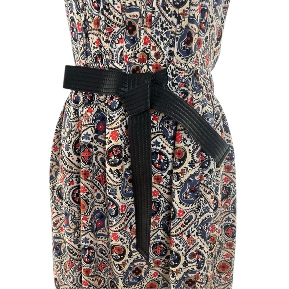 Louis Vuitton Navy Blue, Red, and Cream Floral Dress Size 36 - Picture 5 of 14